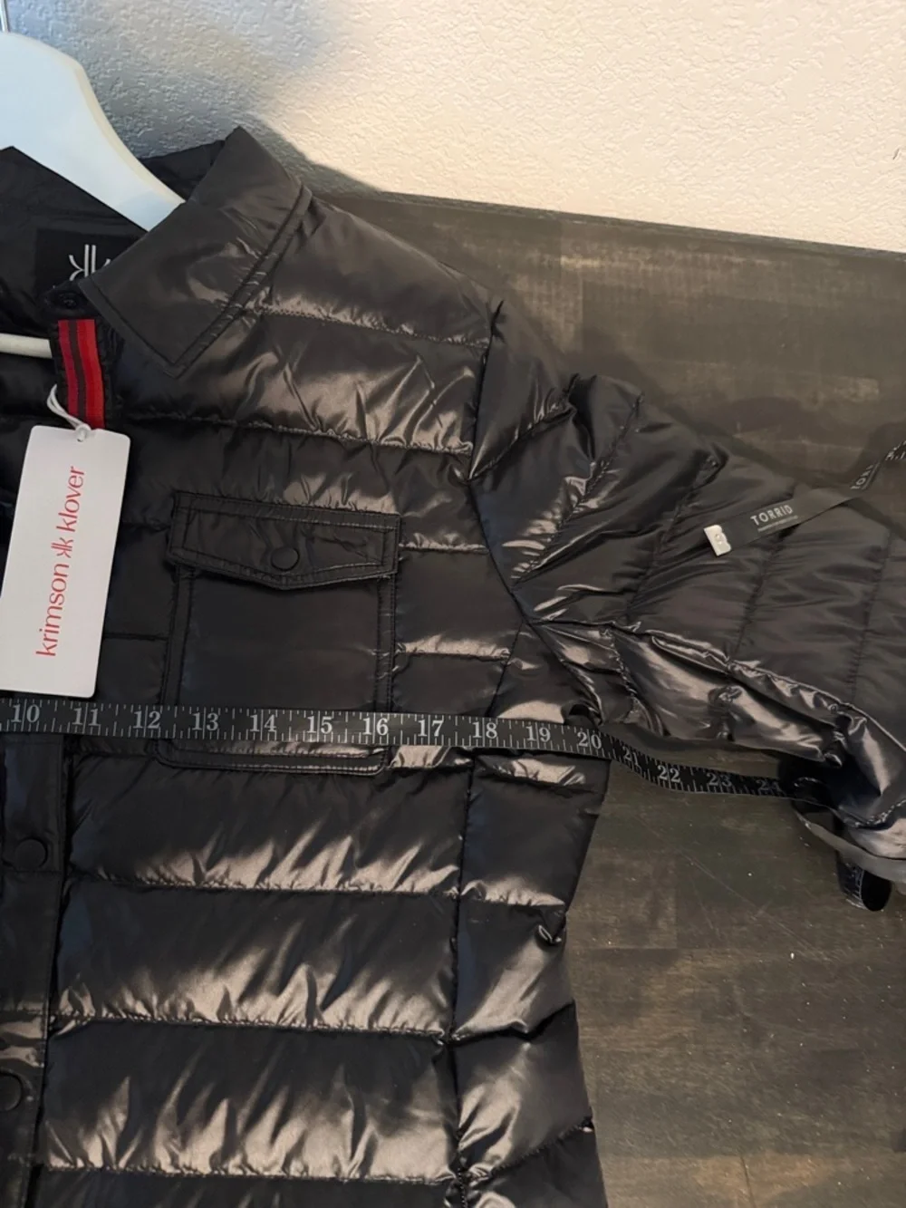 Krimson Klover Black Annie Long Shacket Duck Down Blend Size Medium NWT
